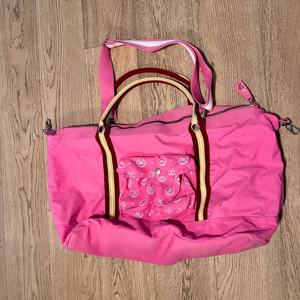 victoria secret Pink Vintage Y2K Large Duffle Bag Love Pink
